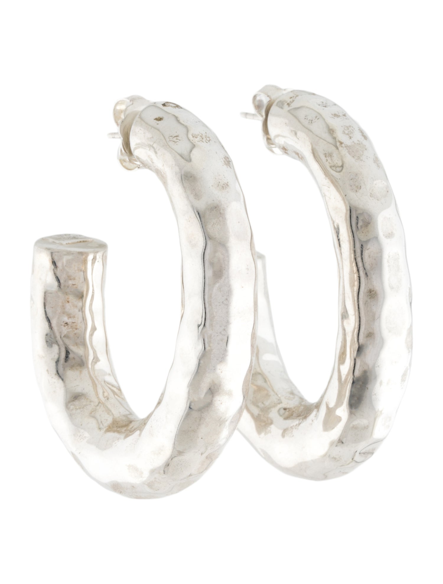 Ippolita Classico Hammered Oval Hoop Earrings